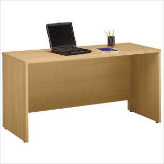 Bush Furniture 60 Series C Wood Credenza Light Oak Computer Desk 