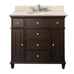   36 Vanity Set with Galala Beige Marble Top and Sink Finish White