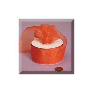  1ea   1/4 X 25yd Orange Shimmer Sheer Organza Ribbon 