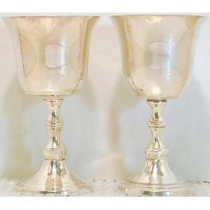  SL16   Pair silverplate miniature goblets Toys & Games