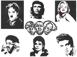 Famous People Embroidery Designs Set (2 sizes)  