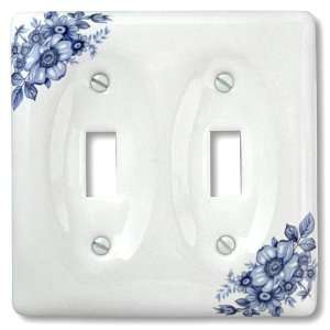   Floral Ceramic   2 Toggle Wallplate   CLEARANCE SALE