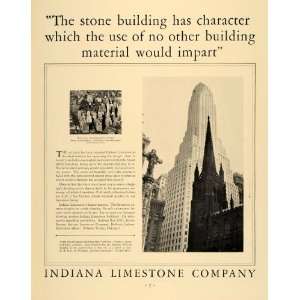1931 Ad Indiana Limestone Irving Trust Building NY   Original Print Ad