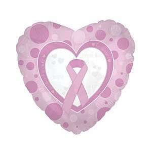  Heart Shaped Breast Cancer Pink Ribbon 18 Mylar Balloon 