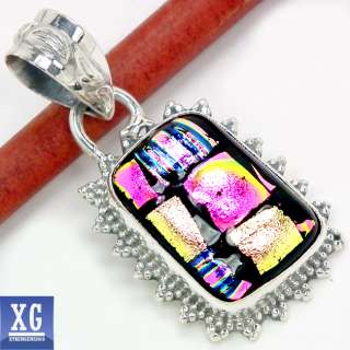 SP31637 DICHROIC GLASS 925 STERLING SILVER PENDANT JEWELRY  