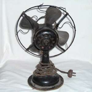 ANTIQUE WESTINGHOUSE WHIRLWIND ELECTRIC FAN 9 DIAMETER 12 TALL WORKS 
