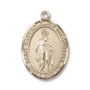 Gold Filled St. Bartholomew the Apostle Medal Pendant Charm with 24 