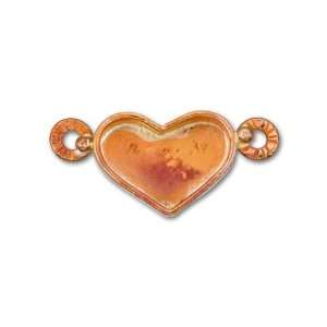  Copper Heart Bezel Link Arts, Crafts & Sewing
