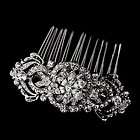 nwt vintage inspired antique silver plated crystal wedding hair comb 