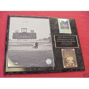  Jim Bunning Perfect Game 2 Card Collectors Plaque Sports 