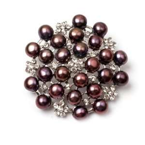   pearl white gold plated peony flower brooch 48mm Fashion DIY Jewelry