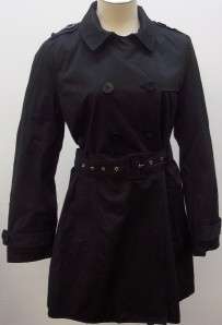 KENNETH COLE REACTION BLACK TRENCH COAT SIZE MEDIUM  