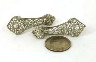 EXQUISITE ART DECO PLATINUM & 55 PTS. DIAMONDS EARRINGS  