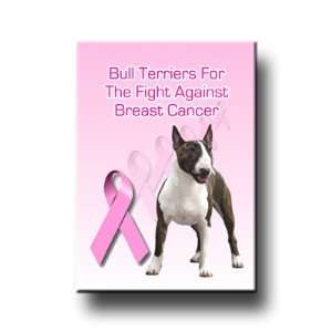  Bull Terrier Breast Cancer Support Fridge Magnet No 3 