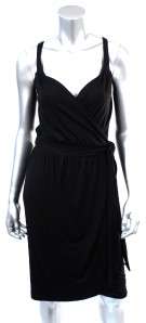 Rachel Pally Black Womens Plus Size Knit Wrap Dress Sz 1X  