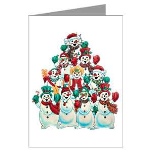  Greeting Cards (10 Pack) Christmas Holiday Stacked Snowmen 