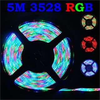 5M 3528 RGB SMD Flexible LED Light Strip 300 LED 12V 60 Leds/Meter 