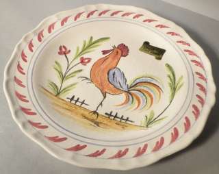 Vintage French Hand Painted Plate Rooster Number 4  