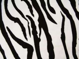 BLACK AND WHITE ZEBRA ANIMAL PRINT FLANNEL FABRIC TIGER FOR BABY ITEMS 