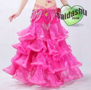 GD】professional Belly Dance costume skirt fancy ruffle  