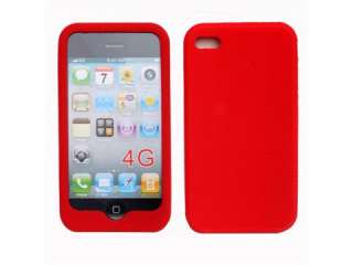 Red New Silicone Case Cover Skin for Apple Iphone 4G  