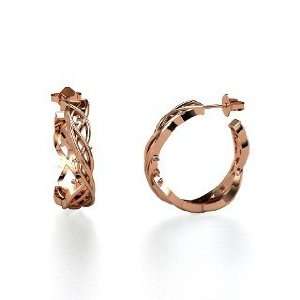  Vine Hoop Earrings, 14K Rose Gold Hoop Earrings Jewelry