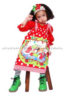 BOOAK Boutique Grinch Custom Girl Xmas Fabric Applique Jumper Dress 