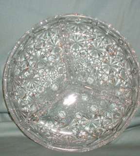 JEANNETTE GLASS BUTTONS & BOWS DIVIDED CANDY DISH  