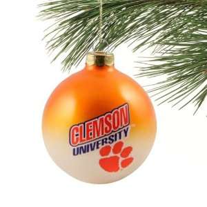  Clemson Tigers Orange Traditional Glass Ornament Sports 