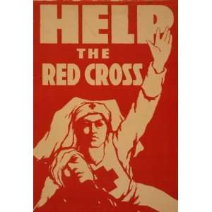  World War I Poster   Help the Red Cross 35 X 24 