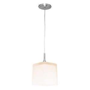 Delta Line Voltage Pendant with Hermes Glass in Brushed Steel Glass 