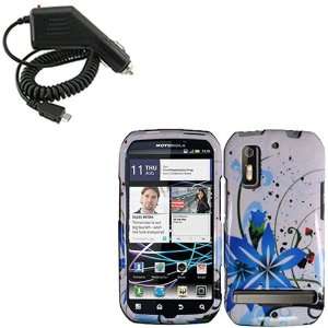 iFase Brand Motorola Photon 4G MB855 Combo Blue Splash Protective Case 