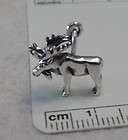 Sterling Silver Medium 3d Deer Realistic Moose Charm items in simplee 