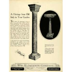  1928 Ad William H Jackson Co Orsera Stone Fountain Columns 