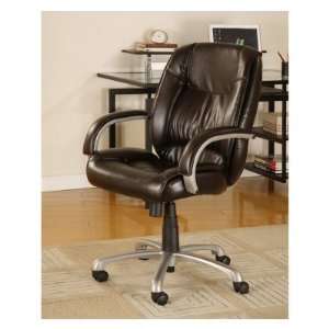  Monarch Specialty Leather Look Office Chair   Dark Brown 