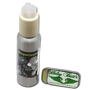 Holey Buttr Stretching Cream Tin & Organic Body Jewelry Cleaner Spray 