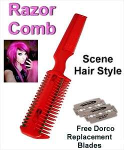 Razor Comb Razor Hair Cut Emo Scene Hairstyle + Blades  