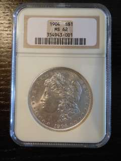 1904 NGC MS62 Graded Morgan Silver Dollar   