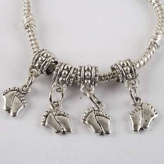 description 35pcs dark silver tone bail&feet charms fit bracelet W820