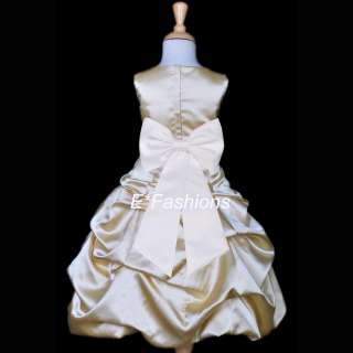 YELLOW GOLD WHITE PAGEANT WEDDING FLOWER GIRL DRESS 2 3 4 5 6 7 8 9 10 