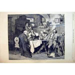    1874 Families Home Interior Party Dinner Table Dogs