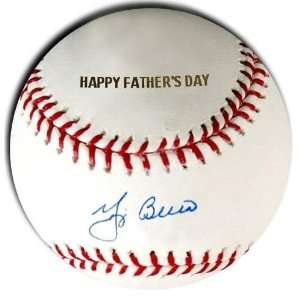 Autographed Yogi Berra Baseball   Happy Fathers Day Engraved 