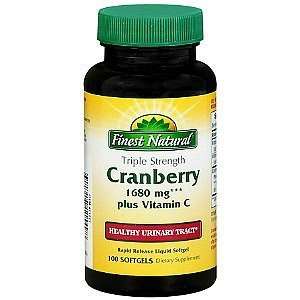 Finest Natural Cranberry Plus Vitamin C Triple Strength Softgels, 100 