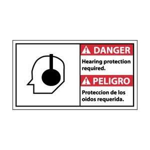 DBA6 to 10R   Danger, Hearing Protection Required (Bilingual), 10 X 