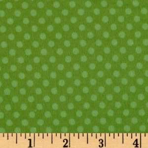 44 Wide Hooty Hoot Kangaroo Flannel Dots Green Fabric By 