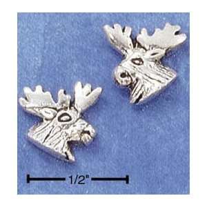  Sterling Silver Mini Moose Head Post Earrings Arts 