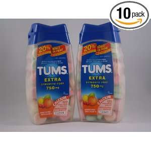 Tums 750 Antacid Calcium Supplement Extra Strength Assorted Fruit (2 