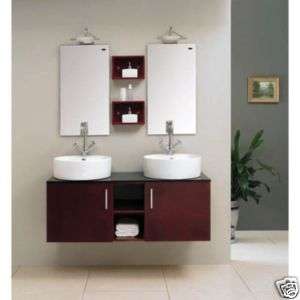 Contemporary Modern Double Sinks Bathroom Vanity Set  