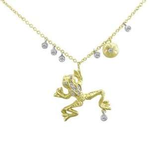 Meira T 14K Yellow Gold Pave Set Diamond Frog Accented By Bezel Set 