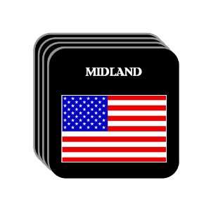  US Flag   Midland, Texas (TX) Set of 4 Mini Mousepad 